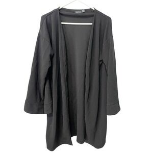 *Boohoo 14 Black Open Kimono Cardigan Long Sleeve Basic Staple Goth Rock Hip Hop